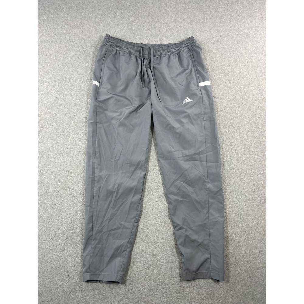Adidas Team 19 Track Pants Womens XL Gray Woven Tapered Zip Legs Aeroready